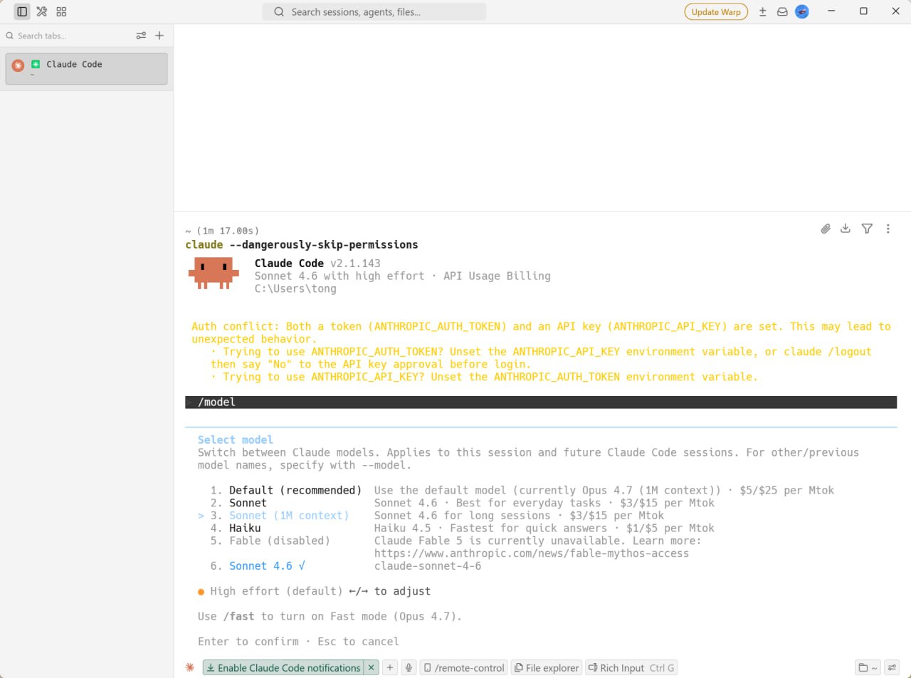 Claude Code /model picker